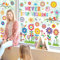 wondever Fenstersticker Kinder Bunte Blumen Fenster Aufkleber Blumen Schmetterlinge Vögel Fensterbilder Fensteraufkleber Anti-Kollision Doppelseitig Glasaufkleber Sommer Glas Deko