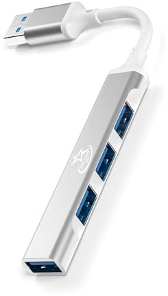 USB A U124A Multi-Port Extender with 3.0/2.0 High-Speed Ports, 4-Port Mini USB Port Extender – Compatible with Laptop, Desktop, PC – Compact and Portable Design – Black