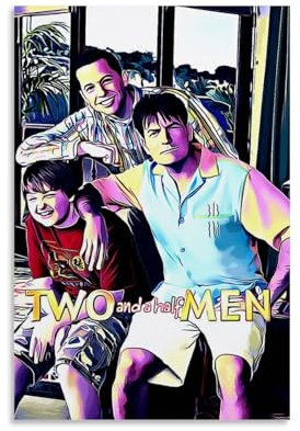 EGLOBICH Wandposter Two And A Half Men 4, Wandkunst, dekoratives ästhetisches Leinwandposter, 40 x 60 cm, ungerahmt, zweieinhalb Männer 4