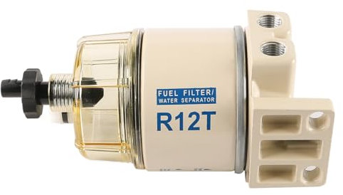 Sarini Filtro Carburante R12T separatore d'Acqua con Filtro Carburante Rotante Marino Adatto per la Soluzione di filtraggio del Carburante Marino del Sistema di Alimentazione del Motore del motoscafo