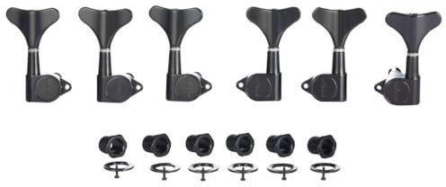 6 corde 18:1 sigillate per basso, accordatura per basso, accordatura pioli per basso, compatibili con Ibanez/Yamaha Style acustico/basso elettrico, nero 3L/3R