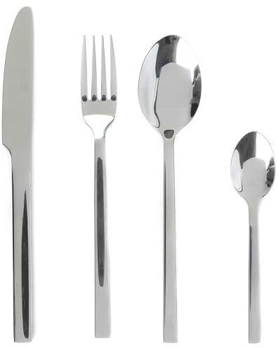 Russell Hobbs COMBO-9343 72 Piece Cutlery Set – Vermont Stainless Steel Flatware for 18 People, Knife & Fork Silverware, Dishwasher Safe Knives Forks Spoons, Mirror Polish Finish, Home/Restaurant