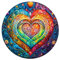 Holzpuzzle Erwachsene, 300Teile Mandala Herz Holz Puzzle Erwachsene, 34x34cm Wood Puzzle, Unregelmäßige Einzigartige Puzzle, Holzpuzzle Tierform, Holz Puzzle Mit Box Aus Holz