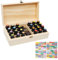Ksvaye Ätherische öle Aufbewahrung holz 25 Löcher Tragbar Ätherische Öle Holzbox Ätherische Öle Display Organizer mit Aufkleber für Ätherische Öle und Duftöle