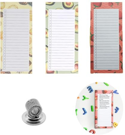 Wxinsheng Cuaderno Magnético Para Nevera,3 PCS Bloc de Notas con Imán Para Listas de Compras,Con Portaplumas magnéticas,Para Organizar Tareas,Práctico Para Hogar u Oficina