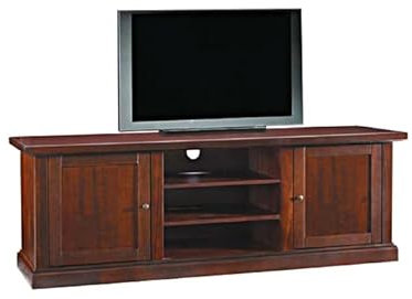 Vicentini arreda MOBILE PORTA TV IN LEGNO ARTE POVERA 2 ANTE 3 VANI A GIORNO NOCE SCURO