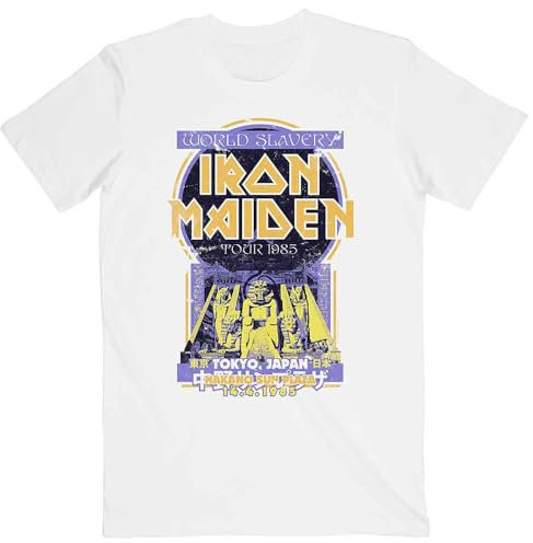 Rock Off officially licensed products Iron Maiden Powerslave Japan Flyer T Shirt M White