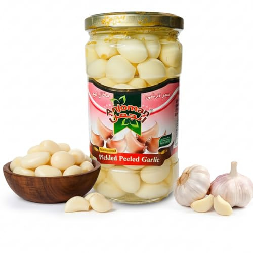 Anjoman Garlic Pickle - 660g, Healthy & Tangy Vitamin C & B6 Rich, Natural - No Preservatives Pickled Garlic
