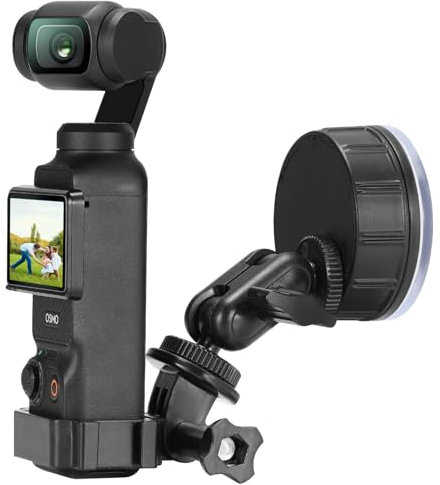 AMAZEAR Saugnapf Auto-Halterung für DJI OSMO Pocket 3 GoPro Action Kamera osmo 360 Zubehör, Handy POV Halterung Ständer Quick Lock für Glas, Fliesen, Eisenoberfläche für magnetische Halterung, Schwarz