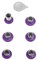 NIZUUONE Set di Mente in Acciaio Inossidabile Premium e in Gomma per Controller Elite Series 2, Mente Controller di Gioco Facile da Trovare per i Giocatori (PURPLE)