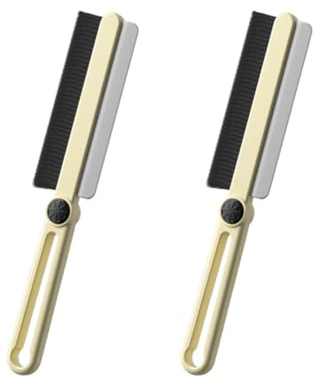 Flaroey Multi-Function Rotating Crevice Cleaning Brush, Hard Bristle Crevice Cleaning Brushes with Scrape Bar,Yellow