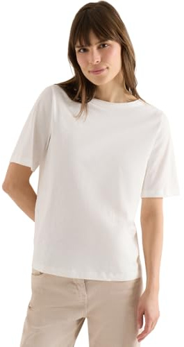 Cecil Kurzarm T-Shirt aus Reiner Baumwolle Vanilla White XXL