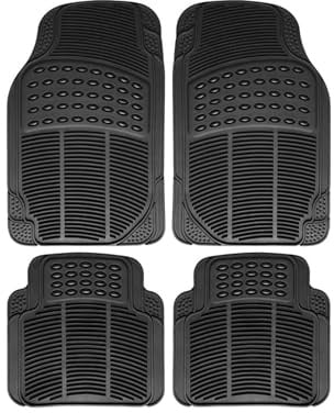 Tapis de Sol Voiture universels, Lot de 4 (2 Avant et 2 arrière), Tapis antidérapant, Tapis Caoutchouc PVC Souple, découpables et faciles à Nettoyer.