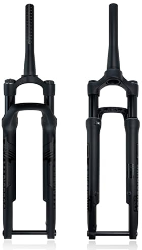 WIQUYBML Forcella Ammortizzata per Bici da Strada 700C, Fuoristrada, XC, Gravel, Aria, Escursione 60 mm, Freno a Disco Piatto, Perno Passante 12x100 mm, Forcella Rigida, Tubo Conico da 1-1/