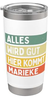 Alles Wird Gut Hier Kommt Marieke Retro Vintage Vorname Doppelwandiger Edelstahl-Thermobecher