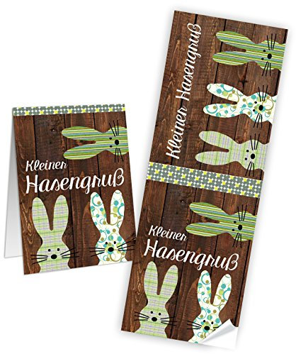 Logbuch-Verlag 25 Osteraufkleber Osterhase Ostergrüße Geschenkaufkleber Ostern Deko 7 x 21 cm Osteretiketten lang
