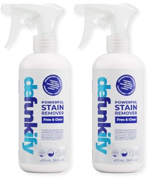 Laundry Stain Remover Spray, 16oz (2-Pack). 'Free & Clear' Stain Remover & Spot Treater Prewash Detergent for Clothes, Carpet & Gear. 'ProvenSafe' Cleaning Spray for Pets, Kids & Sensitive Skin