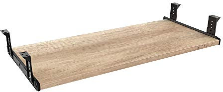 FRMSAET Bandeja para cajón para teclado 53 cm / 60 cm / 76 cm Soporte de madera para debajo del escritorio Plataforma de altura ajustable Herrajes para muebles Accesorios de oficina.(76 cm, Burlywood)