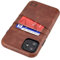 Dockem Wallet Case for iPhone 11: Built-in Metal Plate for Magnetic Mounting & 2 Credit Card Holders (6.1 Exec M2, Synthetic Leather, Brown)