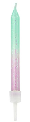 Meerjungfrauen-Kerzen Deko für Kindergeburtstage 20 Stück türkis-rosa 6 cm - Multicolore