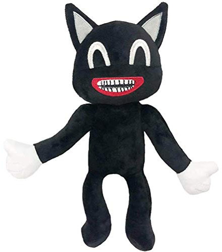 SHARRA Plüschtier, 30cm Plüschpuppe Kopf Kuscheltier Cartoon Katze Plüsch weich und Umarmen Anime Katze Plüsch Spielzeug Kinder Dekoration, Schwarz