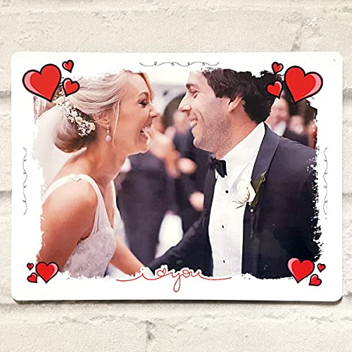 Picture with Love Frame I Love You Red Hearts Personalised Printed Metal Signs, Custom Photo, Custom Text Birthday Present, Custom Gift