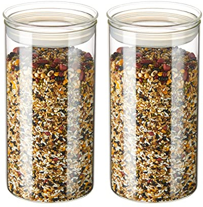 ZENS Glasbehälter mit luftdichtem Deckel, 2097 ml, 2 große Aufbewahrungsbehälter