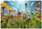 ARTland Wanddeko Wandtattoo selbstklebende Vinylfolie 120x80 cm Blumenbilder Blumenwiese Blüten Frühling Blumen Bunt U2KS