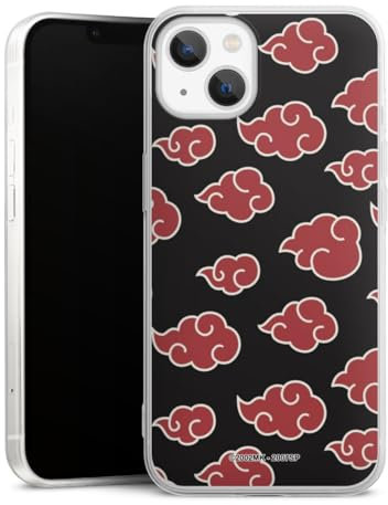 Slim Case extra dünn kompatibel mit Apple iPhone 13 Silikon Handyhülle transparent Hülle Offizielles Lizenzprodukt Naruto Shippuden Akatsuki