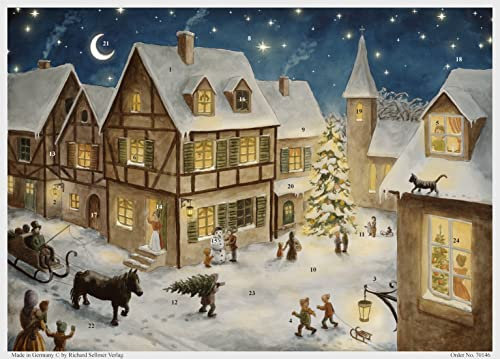 Adventskalender Weihnachtsabend im Dorf: Papier-Adventskalender