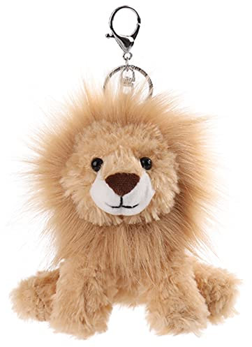 Apricot Lamb–Süßer gefüllter Löwe Schlüsselanhänger 12 cm – Löwe Kuscheltieranhänger mit Schlüsselring für Schlüsselband, Schlüsselbund & Schlüsselhalter–für Kinder–Schultütenanhänger(gelb)