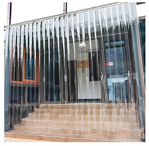 SYFXZZDS Transparent PVC Lamellenvorhang Streifenvorhang, Transparent Lamellenvorhang zum Supermärkte Lager Geschäft, Anpassbar, 72 Größen (Size : 195x240cm/76.77x94.49in)