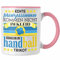 Trendation - Handball Geschenk Frauen Tasse Spruch Handball-Spielerin Geschenkidee (Rosa)