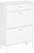 HOMCOM Zapatero, Zapatero Moderno para 12 Pares de Zapatos con 2 Puertas Abatibles y Cajón, Aglomerado, MDF y Metal, 75x26x110 cm, Blanco