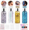 Glitzer Gesicht, 4 Bottle Festival Glitzer Gesicht Liquid Gel, Mermaid Pailletten Body Glitter Gel für Haare Nägel Face Make Up, Glitzer Schminke Glitzersteine Selbstklebend für Festival Masquerade