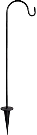 Metal Stake Hook, Strong Firmness Height Regulatable Shepherds Hook Prevent Rust Metal Shepherd Single Design Extra Long Feet Hooks for Garden Lanterns