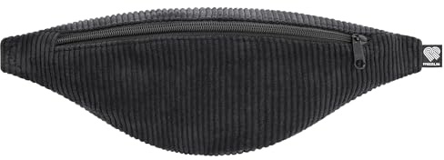 PP-Berlin Bauchtasche, Cord Schwarz, Schmal, Vegan, Handmade in Berlin für Damen, Herren, Unisex. Hipbag, Crossbody Bag, Schultertasche, Hüfttasche