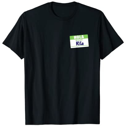 Hola Me Llamo Rita Namensschild Spanisch Arbeit Schule Geschenk T-Shirt
