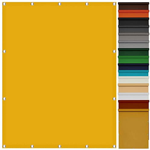 SunSail Wasserdicht Rechteckig 1.5 x 2.4 m UV-Schutz Windschutz Sichtschutz Balkon inkl Befestigungsseile für Patio Hinterhof Rasengarten, Gelb