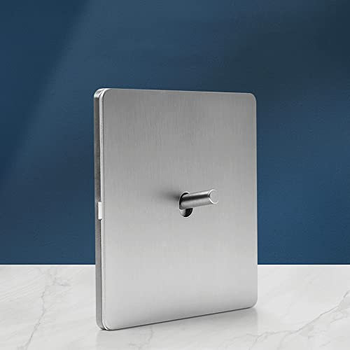 MAXEPO Interrupteur en laiton Gris mat Interrupteur à levier 86 Type Acier inoxydable pur Couleur primaire 1-4 Gang 2 Voies Panneau brossé dissimulé Double commande Prise d'hôtel Ménage Dessin Interru