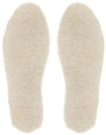 riemot Echte Lammfell Einlegesohlen für Herren Winter Warme Schaffell Einlegesohlen Weiche Kuschelige Flauschige Lamm Schuh Ersatz Einlegesohle für Schneestiefel,Hausschuhe,Beige EU42