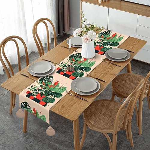 MyGANN Tischflagge aus Bambus mit Quaste, 36 x 152 cm, für Restaurant, Hochzeit, Halloween, Weihnachtsdekoration, Einweihungsgeschenk, khaki