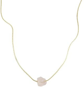 LKBEADS Natural RAW ROSE QUARTZ Crystal Necklace fancy 5mm faceted 16inch Full strand Beads Jewelry Gemstone Necklace crystal healing energy stone Necklace for Women