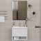 Mobile Bagno Sospeso con Lavabo e Specchio Salvaspazio in Legno MDF e Ceramica Elegante (Bianco 60 cm)