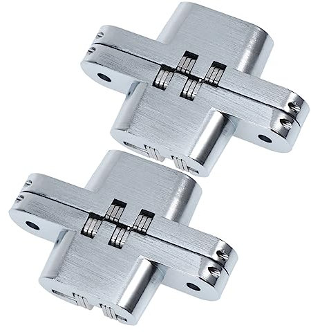 Gadpiparty 2pcs Stainless Steel Cross Concealed Hinge Folding Door Hinge for Internal Doors Heavy Duty Use
