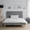 Homestyle4u 2592, Polsterbett 140x200 mit Lattenrost Doppelbett mit Rückenlehne Bett Cord Stoff Grau