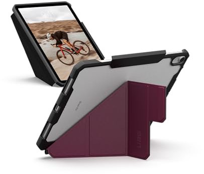 URBAN ARMOR GEAR Essential Armor Folio Apple iPad Air 11 (M2 / 2024) Funda (Función Wake/Sleep, Soporte para lápiz Apple Pencil/Logitech Crayon, Función Soporte) Burdeos