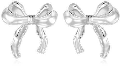 Zevmi 925 Sterling Silber Schleifen Ohrringe für Frauen: Schleifenknoten Ohrringe - Ohrstecker mit Schleife