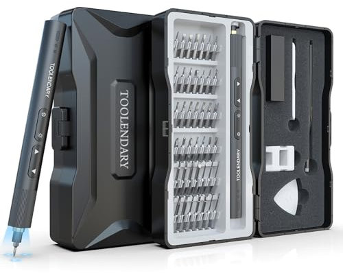 Mini Destornillador Eléctrico 55 en 1, Potencia Magnética Juego de Destornilladores de Precisión con Luces LED, Kits Eléctricos Recargables para Teléfono, Gafas