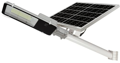 Jandei - Farola Solar Exterior 4000 Lúmenes, Impermeable IP65, Panel Solar y Mando a Distancia, Luz Blanca Fría 6000K, Ideal para Jardín, Patio, Camino y Muro